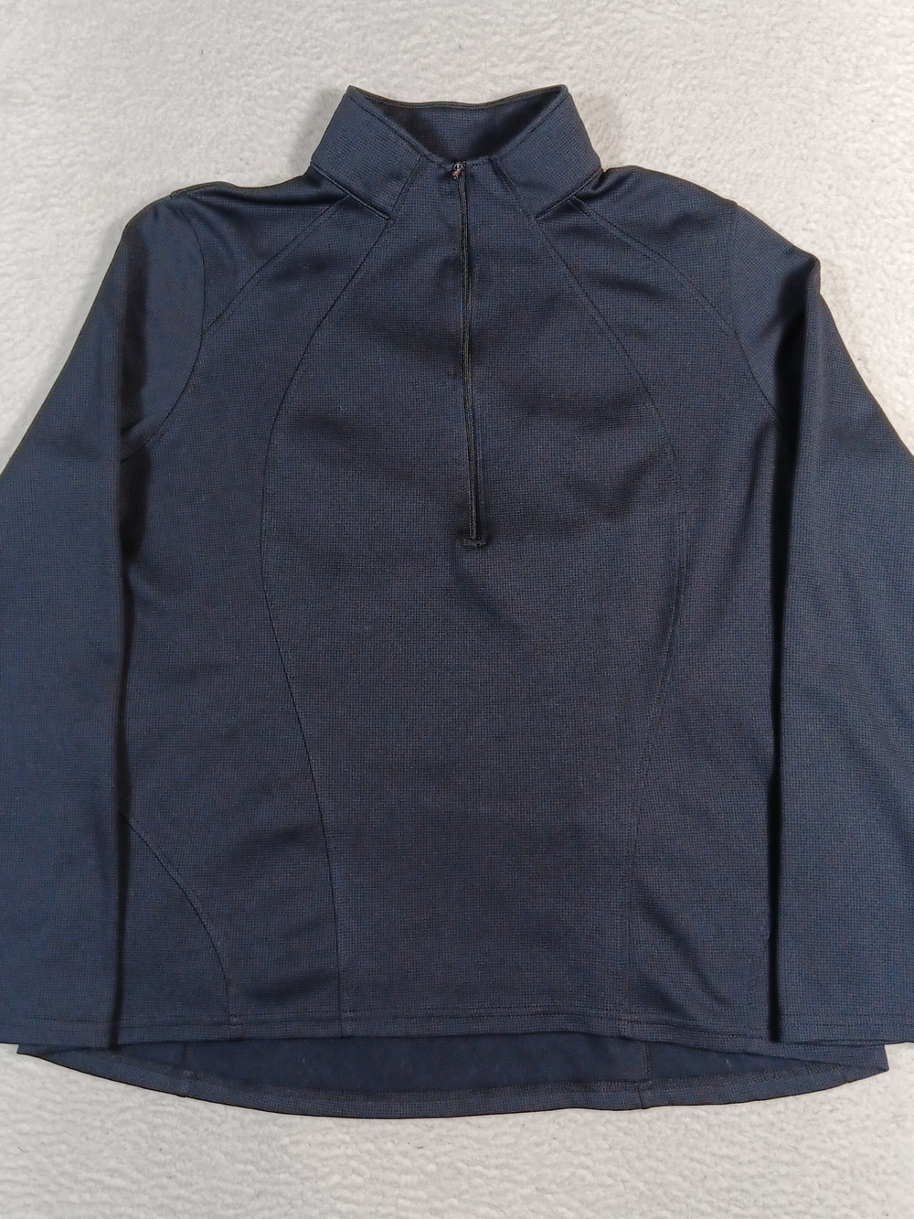 Kerrits Riding Top Womens XL Navy Long Sleeve Quarter Zip Waffle Equestrian